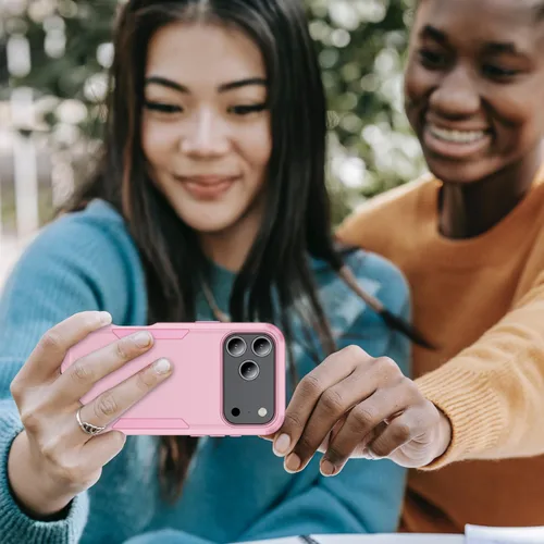 Vista 5 de Funda protectora para iPhone 17 Pro Max, tres capas, resistente, a prueba de golpes, a prueba de caídas, con armadura de goma de cuerpo completo