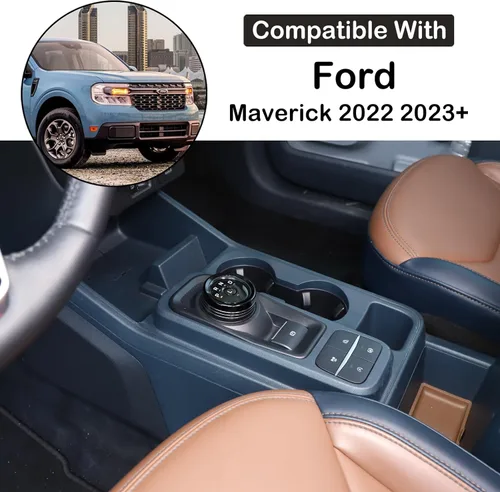 Vista 2 de Cubierta de anillo de botón de palanca de cambios de automóvil compatible con Ford Maverick 2022-2024, cubierta de anillo para palanca de cambios