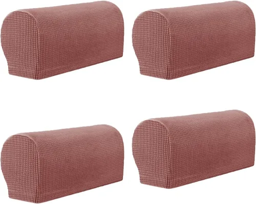 Vista 22 de vctops 4 fundas elásticas para reposabrazos de color sólido, antideslizantes, para sillas, sofá, sillón, fundas para sofá reclinable con pasadores