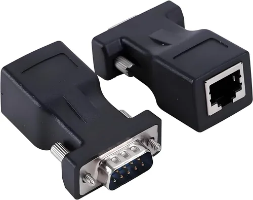 Vista 2 de 2 adaptadores DB9 macho a RJ45 hembra RS232 Serial a RJ45