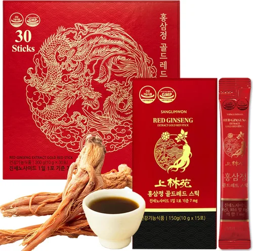 Vista 8 de Korean Food Sanglimwon Gold Black Stick, bebida de ginseng coreano, palitos de bebida empaquetados individualmente, caja de regalo premium, 30