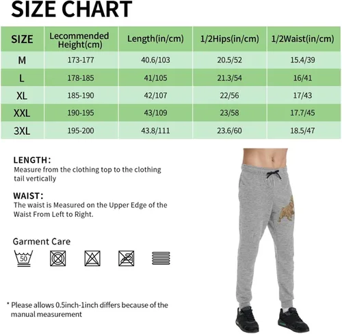 Vista 3 de American Bully Men's Fleece Pants Trousers Casual Sports Pants Inner Fleece