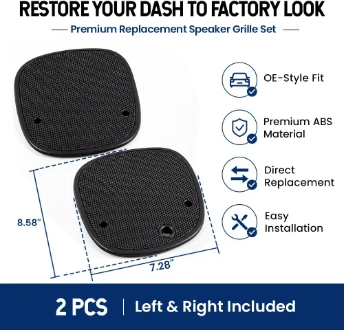 Vista 4 de PIT66 Cubierta de parrilla para altavoz frontal compatible con Chevy Blazer 98-05/98-05 GMC Jimmy rejilla negra
