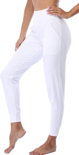 Vista 123 de Oalka - Pantalones deportivos para mujer, con cintura alta y bolsillos, para hacer deporte, yoga y entrenar