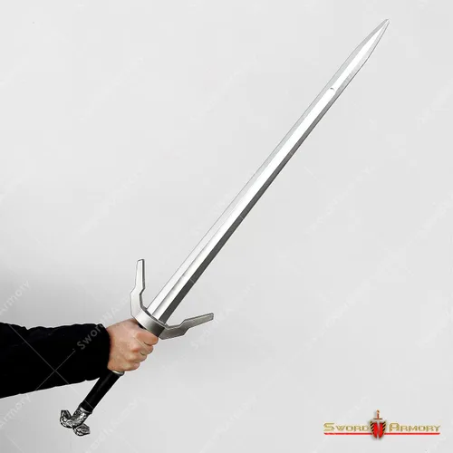 Vista 4 de Espada larga de plata de acero de fantasía de alta densidad de espuma de regalo de disfraz de cosplay