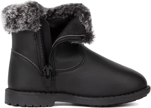 Vista 7 de Botas de piel de vestir para niñas, botines cortos de moda para invierno, otoño, zapatos clásicos con cremallera lateral