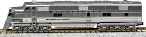 Vista 3 de Kato USA Model Train Products N CB&Q Streak Zephyr UNITRACK - Juego de iniciación, color plateado