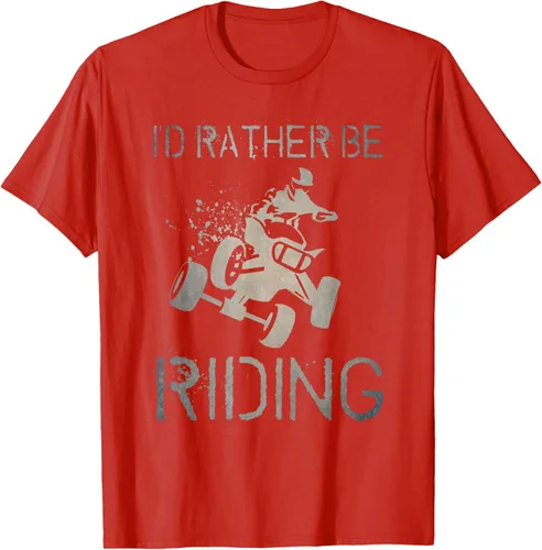 Vista 85 de Camiseta gráfica I'd Rather Be Riding ATV Quad Racing Rider de 4 ruedas, Negro