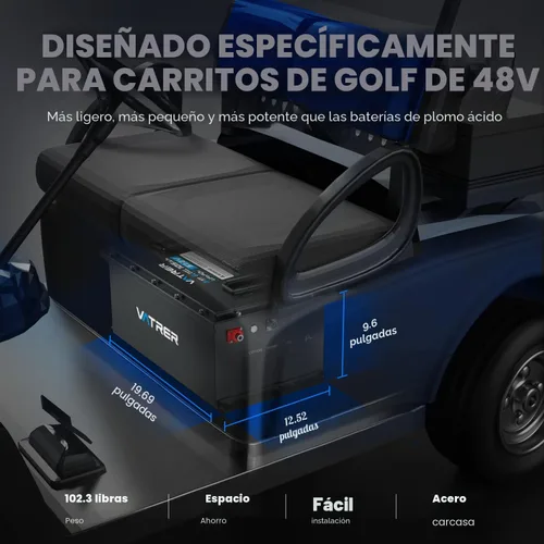 Vista 4 de VATRER POWER Batería del carro de golf del litio de 48V 105Ah, UL2271