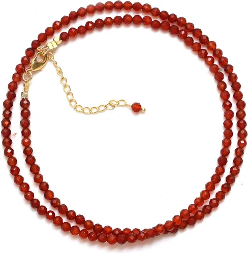 Vista 59 de Gempires - Collar de cuentas de piedras naturales hechas a mano, joyería de cristal hipoalergénica de 20 pulgadas, chapado en oro, joyería de moda