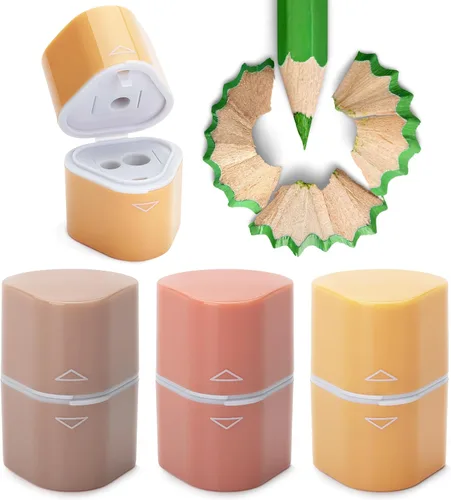 Vista 8 de Mr. Pen - Sacapuntas para lápices de colores, paquete de 3, 3 agujeros, manual de sacapuntas Sacapuntas de mano, caja de basura grande, compatible