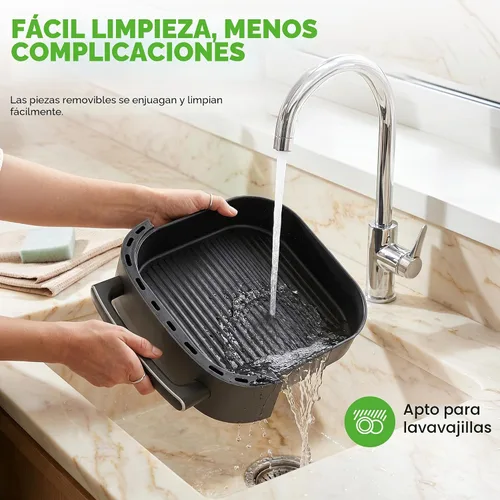 Vista 7 de NutriChef Freidora de aire extra grande de 6 cuartos con preajustes de cocción 11 en 1 Cesta extragrande para pizza de hasta 12 pulgadas