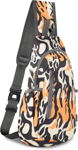 Vista 16 de TITECOUGO Bolso bandolera pequeño, mochila cruzada ligera para hombres y mujeres, bolsa de hombro para deportes y exteriores