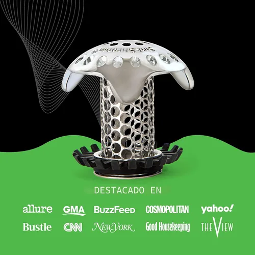 Vista 9 de SinkShroom Protector de drenaje de lavabo de baño ultra revolucionario, acero inoxidable con tapón