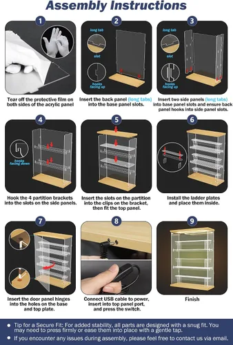 Vista 7 de DuvinDD - Vitrina acrílica para coleccionables, con luz LED