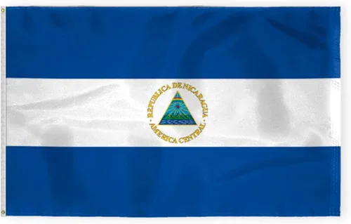 Vista 7 de AGAS - Bandera de automóvil de Nicaragua de alta calidad de 10.5 x 15 pulgadas, impresa de doble cara en tela de poliéster súper punto, doble