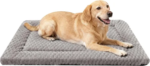Vista 17 de Tapete de cama para perro, almohadilla reversible para jaula de perro con alfombrilla lavable y espuma suave, cama plana para mascotas para perros