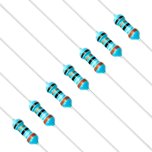 Vista 36 de Chanzon 100 piezas 1 Ω ohm Resistencia 1/4 W (0.25 W) Resistencia fija de película metálica 0.01 ±1% Tolerancia 1R MF Resistencias de agujero