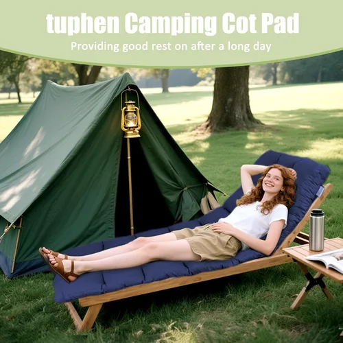 Vista 6 de Tuphen Protector de colchón de cuna para camping, cubrecolchón de cuna, colchón de campamento, almohadilla para dormir de 75 x 30 pulgadas