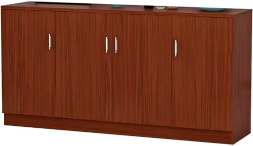 Vista 15 de Modernos estantes ajustables para servidor, armario de madera con puertas, armario de pared de cocina, almacenamiento, comedor, microondas, balcón