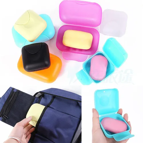 Vista 6 de uxcell Plástico Viaje Mini Jabonera Caja Titular Caja Contenedor Azul