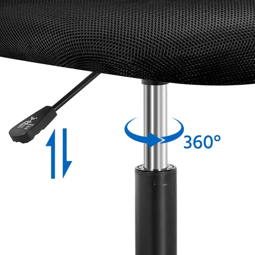 Vista 9 de Topeakmart Silla de oficina sin brazos, silla de estudio de computadora giratoria ajustable de malla para espacios pequeños, color negro