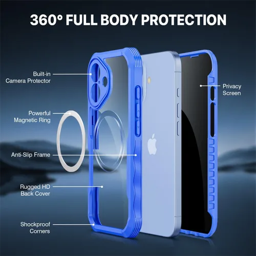 Vista 47 de CENHUFO Funda de privacidad para iPhone 11 Pro, funda de cuerpo completo con protector de pantalla de privacidad de vidrio templado 9H integrado