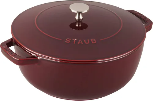 Vista 11 de Staub Horno holandés de hierro fundido, 3.75 cuartos de galón, sirve 3-4, fabricado en Francia, cereza