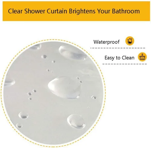 Vista 7 de AooHome Eva - Forro de ducha pequeño de 36 x 72 pulgadas, cortina de baño transparente de calibre 8 con ganchos, imanes inferiores, impermeable