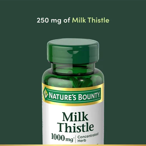 Vista 3 de Nature's Bounty Cardo mariano 1000 mg, suplemento de salud herbal, suplemento diario, sin gluten, cápsulas blandas de liberación rápida, 50