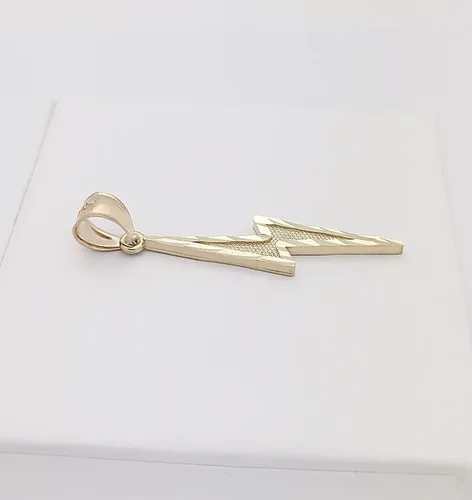 Vista 3 de STUNU Colgante de oro amarillo de 10 quilates con colgante de perno de relámpago, Oro amarillo, Sin piedra