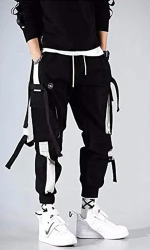 Vista 3 de Streetwear - Pantalones de hip hop, pantalones cargo deportivos, casuales, deportivos, para hombres, parejas, mujeres, unisex