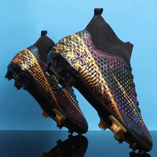 Vista 3 de MIGPOGZAI Zapatos de fútbol para hombre, zapatos de fútbol de alta calidad, transpirables, atléticos, profesionales, para jóvenes, niños, zapatos