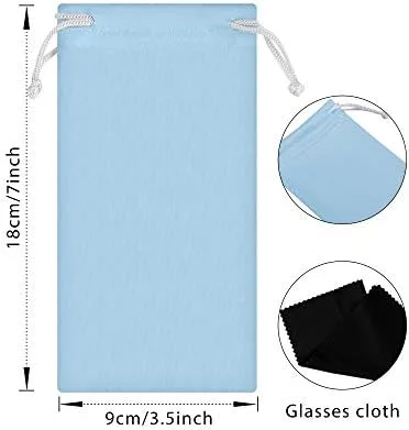 Vista 2 de Frienda 25 piezas de microfibra bolsa bolsa gafas gafas gafas bolsa suave bolsa con 2 paños de limpieza de gafas