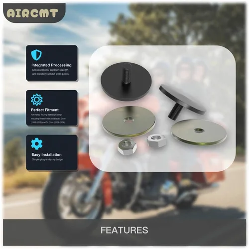 Vista 3 de Tapones de orificio para espejo de carenado interior para Harley Touring Batwing, Street Glide/Electra Glide 1996-2016, Tri Glide 2009-2014, CNC