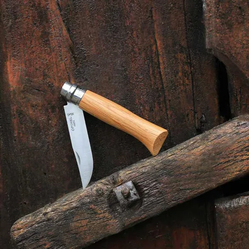 Vista 10 de OPINEL No.06-No.09 Premium Woods, cuchillo de bolsillo plegable de acero inoxidable, fabricado en Francia (No.06/Oak)