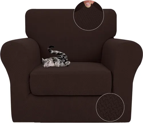 Vista 48 de JIVINER Fundas de sofá de 3 piezas para sofá de 2 cojines, funda elástica para sofá con 2 fundas de cojín de asiento extra grandes, fundas de sofá