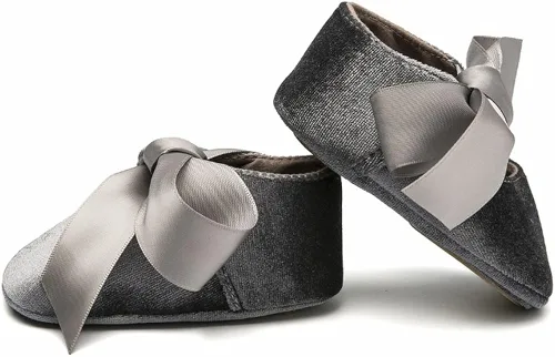 Vista 4 de HONEY$HOMEY Mocasines de suela suave con borla Bowknots Cuna Prewalker Niño Princesa Zapatos