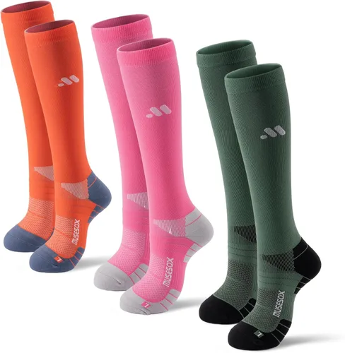 Vista 19 de Calcetines de compresión para mujeres y hombres, soporte de 15-20 A01-negro/gris/verde