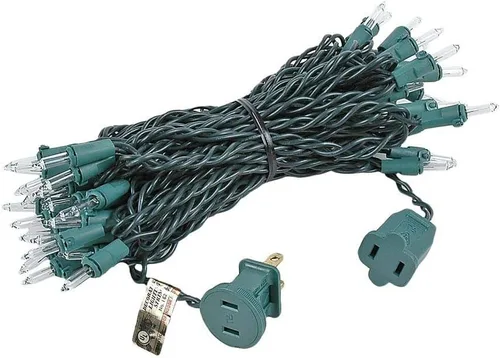 Vista 8 de Novelty Lights Mini luces incandescentes tradicionales de 50 bombillas de 25 pies, cable azul sobre verde con espacio de 6 pulgadas, grado comercial