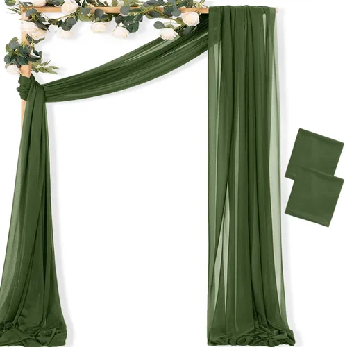 Vista 41 de MLMC 1 panel de tela para arco de boda azul bebé, 29 x 20 pies, cortinas de gasa extralargas transparentes de 6.6 yardas, paneles de cortinas