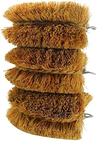 Vista 2 de Paquete de 3 cepillos para verduras Tawashi de fibra de coco natural, diseño japonés, ideal para frutas, verduras y uso doméstico con lazo