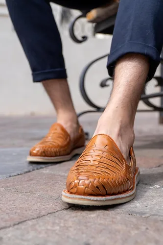 Vista 7 de Mexico en la Piel Leather Shoes for Mens, Pull on Comfortable Loafers