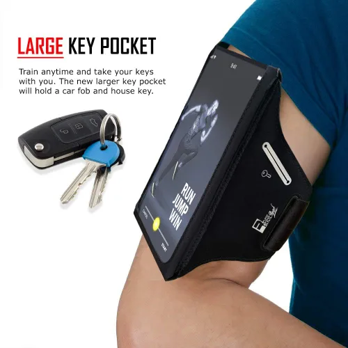 Vista 2 de RevereSport Brazalete deportivo para teléfono compatible con iPhone 17/16/15/14/13/12/11/SE Samsung S25/S24/S23/S22/S21/S20 (mediano)