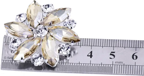 Vista 5 de ELEGANTPARK Zapatos Vestido Sombrero Accesorios Moda Rhinestone Crystal Shoe Clips 2 Pcs Multicolor