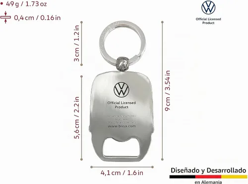 Vista 3 de BRISA VW Collection - Llavero abrebotellas para autocaravana T2