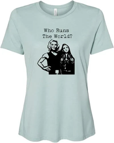 Vista 9 de Cute Women's Screen Printed Crew Neck Tee, Shirts With Sayings, Dusty Blue or Olive