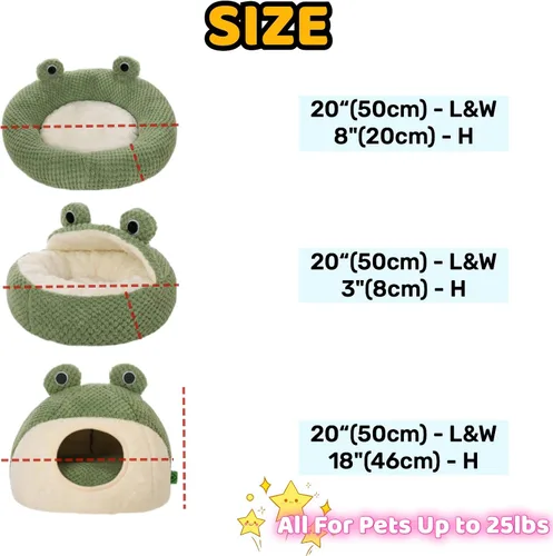 Vista 3 de Linda cama de felpa para gatos 2023, redonda, esponjosa, Kawaii para mascotas, cálida y acogedora, para alivio de articulaciones, lavable (verde 1)