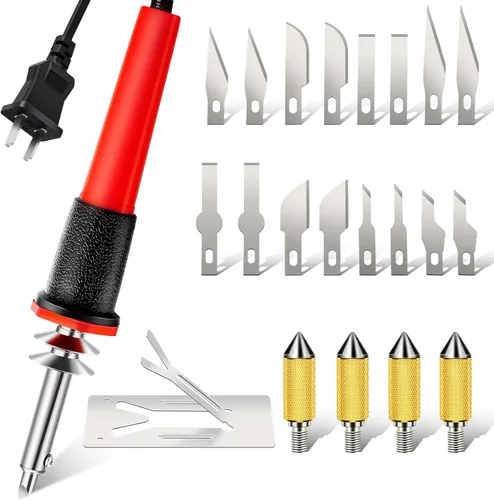 Vista 3 de Kit de herramienta de cuchillo caliente eléctrico Honoson de 22 piezas incluye cuchillo calefactado, cortador de plástico con 16 cuchillas