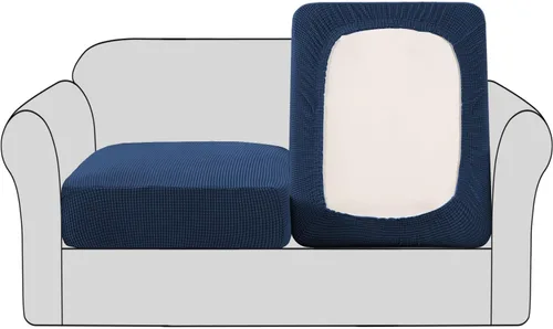 Vista 49 de H.VERSAILTEX - Fundas elásticas para cojín de sofá individual, fundas de asiento para silla de sofá, protector de cojín con tejido jacquard de sarga
